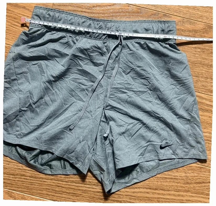 Short Nike femme gris chiné taille élastique logo training sport polyester XS – photo 5